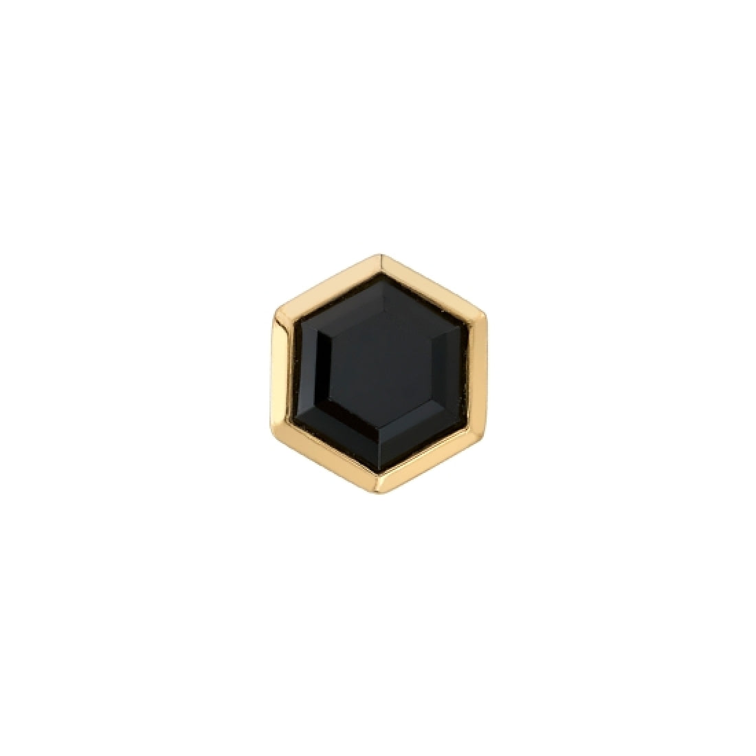 BVLA - HEXAGON BEZEL 3MM - 14KT SOLID GOLD - THREADED END