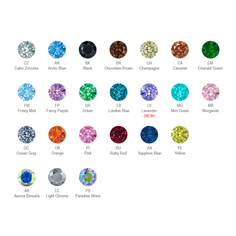 NeoMetal - FLOWER - ARTIC BLUE CZ - Titanium - Gem 1.5mm, or 2mm - THREADLESS END