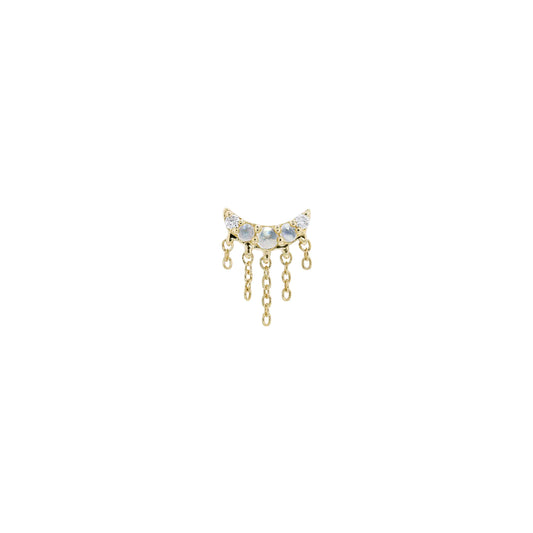 MODERN MOOD - LAYLA - MOONSTONE - 14KT SOLID GOLD - THREADLESS END