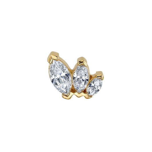 BVLA - TINY FRENCH KISS 5X4MM - 14KT SOLID GOLD - THREADLESS END