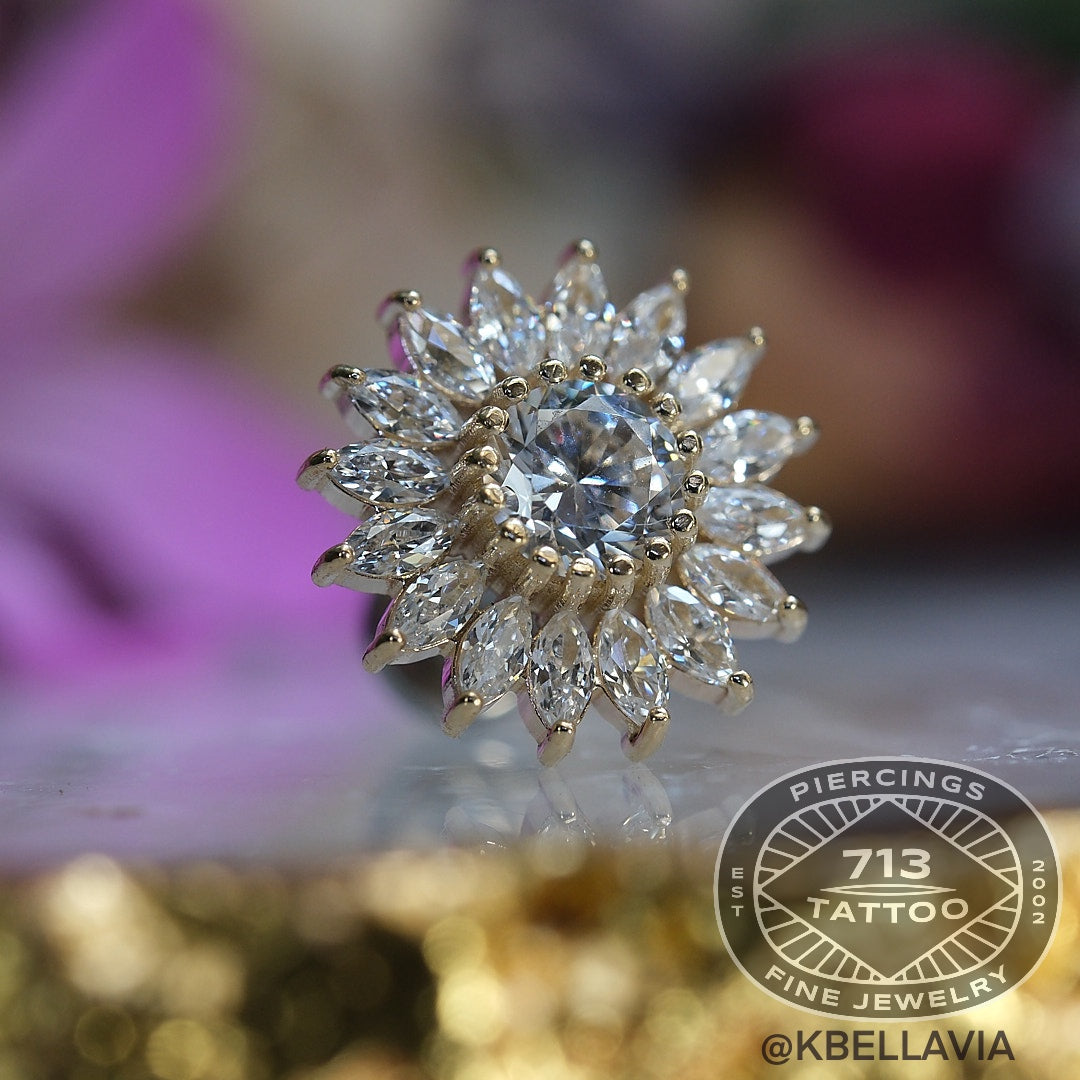 KIWI DIAMOND - SOLIS - 14KT SOLID GOLD - THREADED END