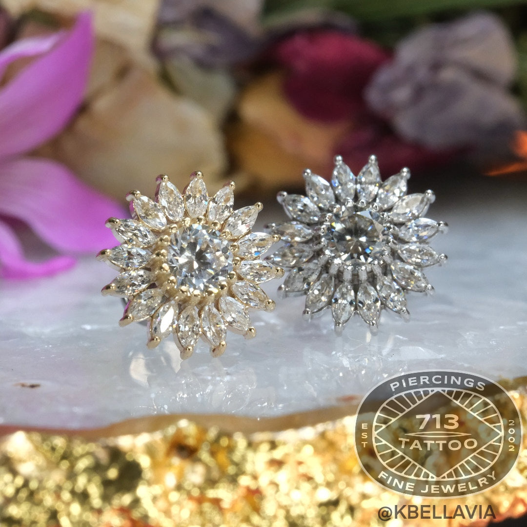 KIWI DIAMOND - SOLIS - 14KT SOLID GOLD - THREADED END