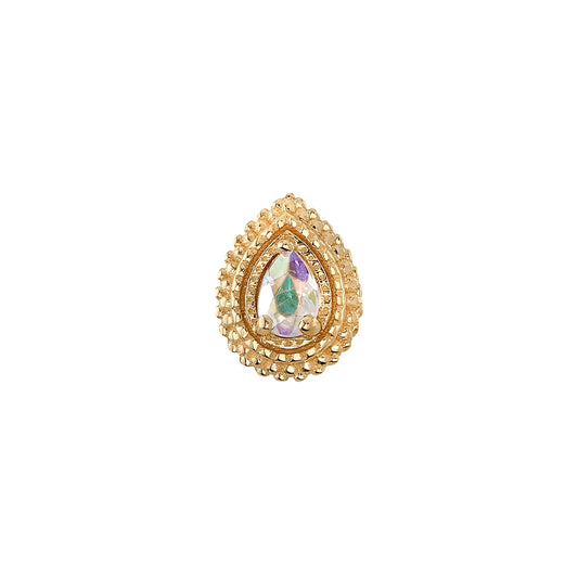 BVLA - TINY AFGHAN PEAR - 14KT SOLID GOLD - THREADLESS END