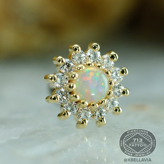 BVLA - THE ROSE - 14KT SOLID GOLD - THREADLESS END