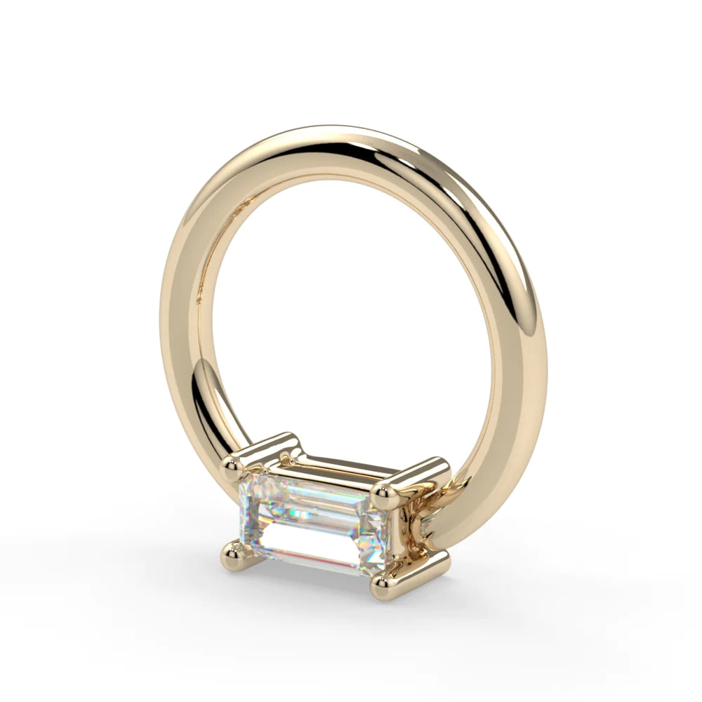 KIWI DIAMOND - BAGUETTE PRONG SEAM RING - 14KT SOLID GOLD - SEAM RING