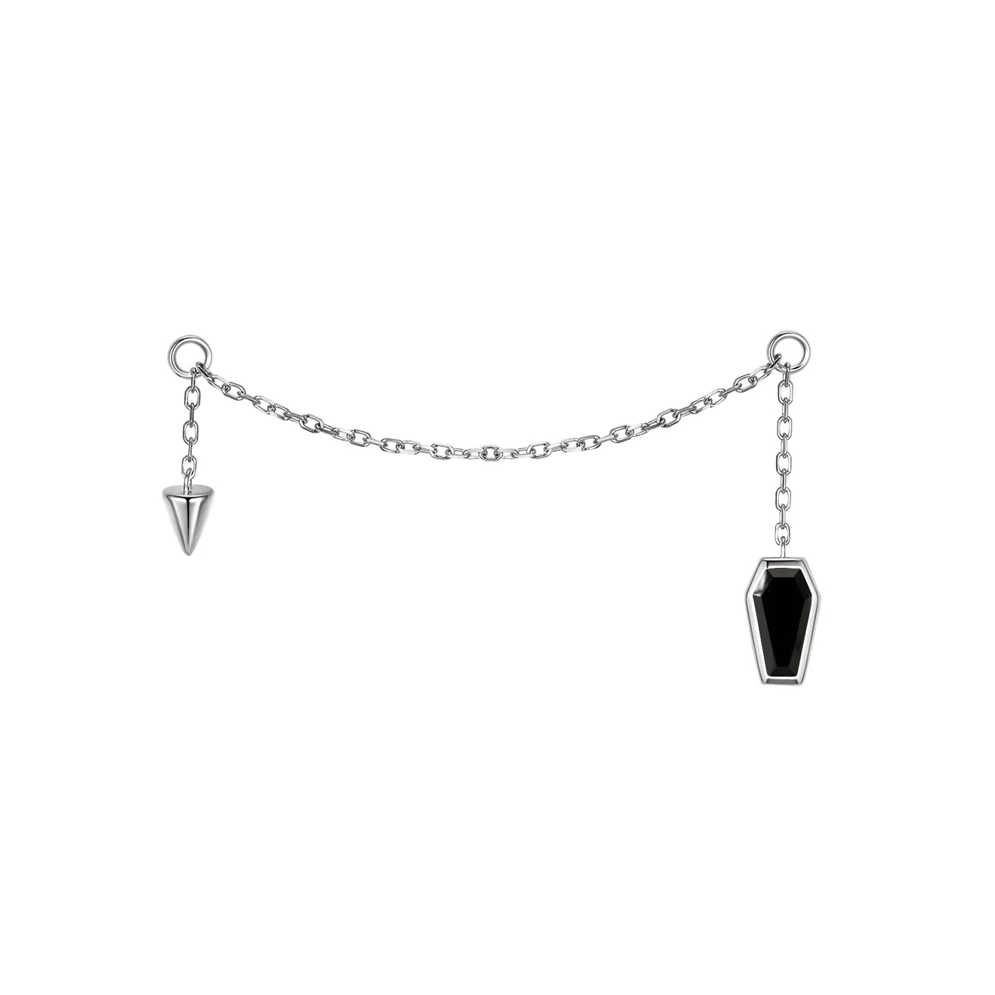 MODERN MOOD - COFFIN AND SPIKE - 14KT SOLID GOLD - CHAIN