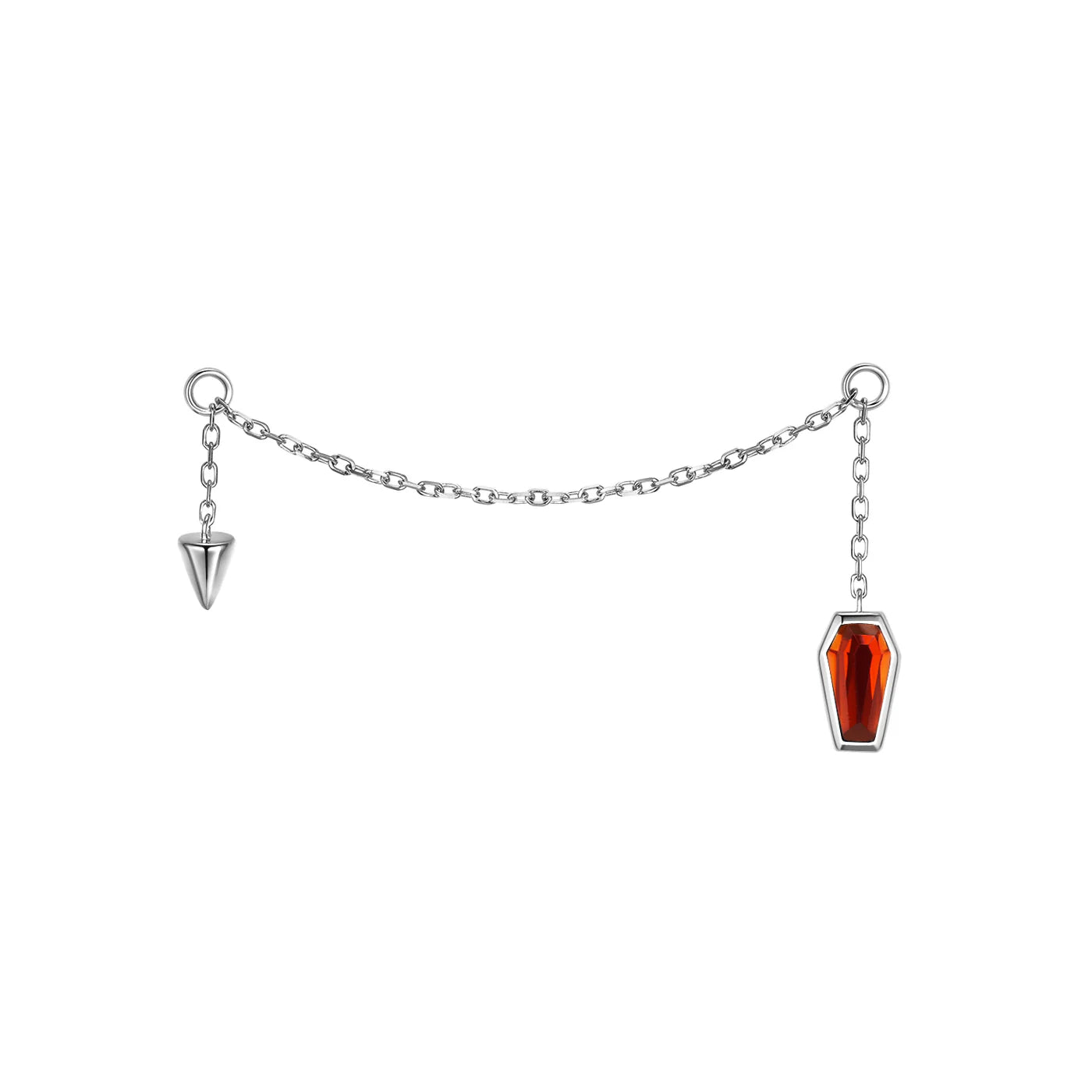 MODERN MOOD - COFFIN AND SPIKE - 14KT SOLID GOLD - CHAIN