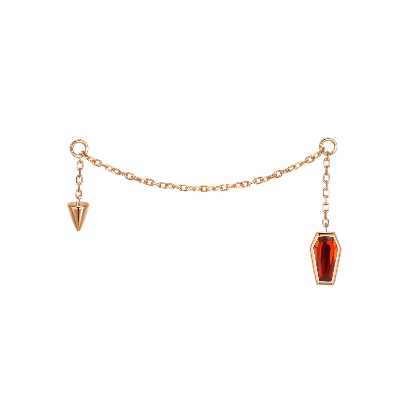 MODERN MOOD - COFFIN AND SPIKE - 14KT SOLID GOLD - CHAIN