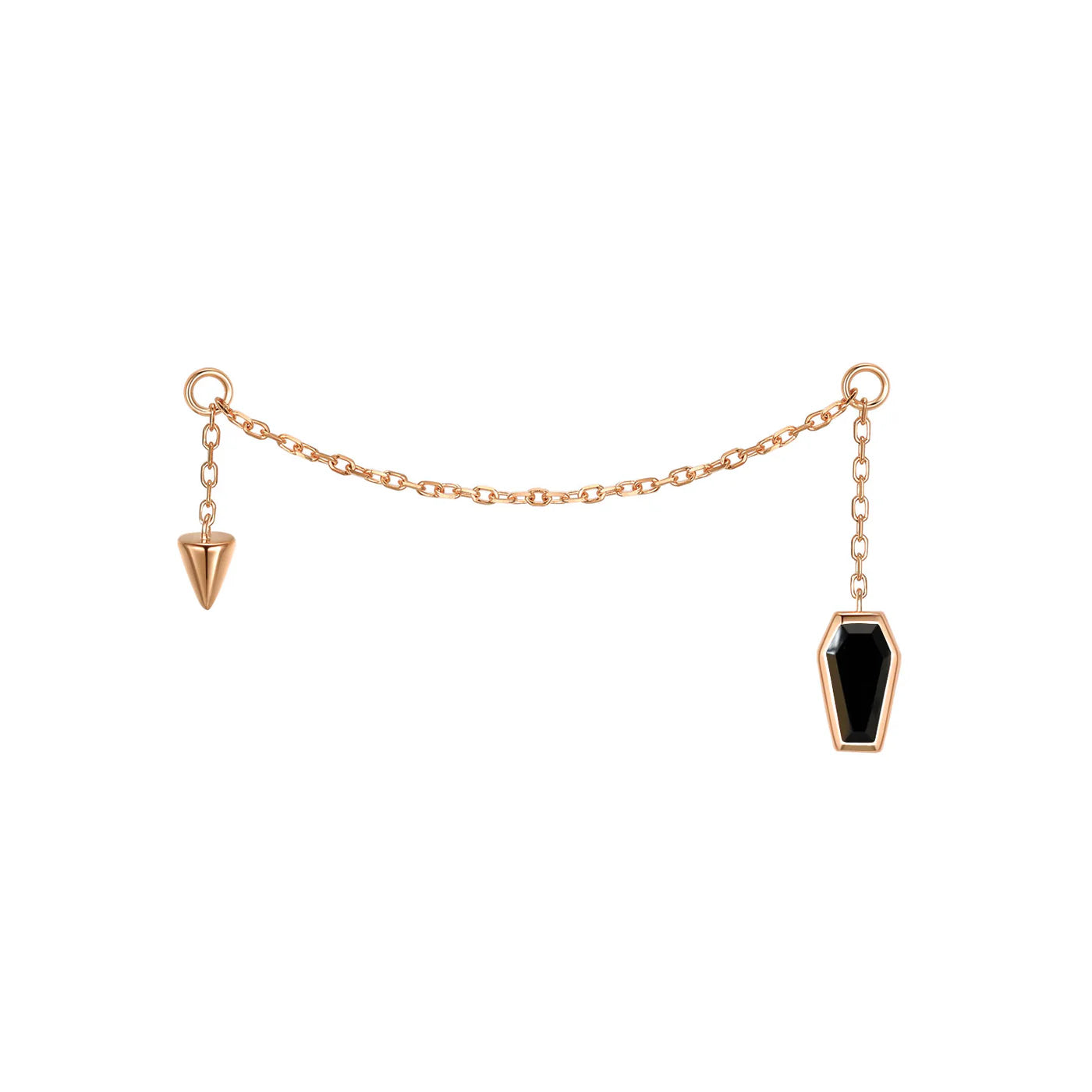 MODERN MOOD - COFFIN AND SPIKE - 14KT SOLID GOLD - CHAIN