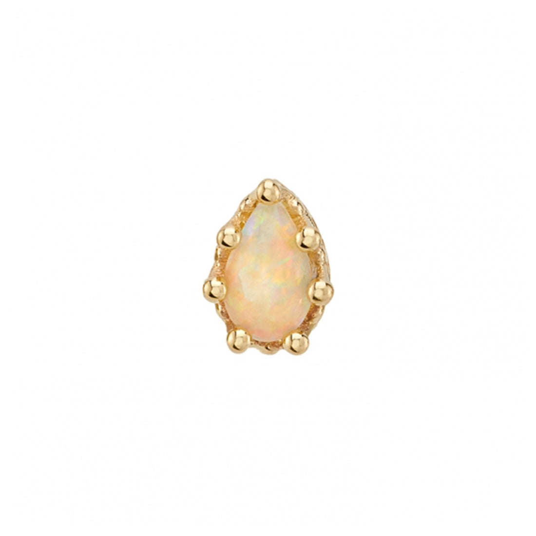 BVLA - CROWN PRONG PEAR (5mm x 3mm Gem) - 14KT SOLID GOLD - THREADED END