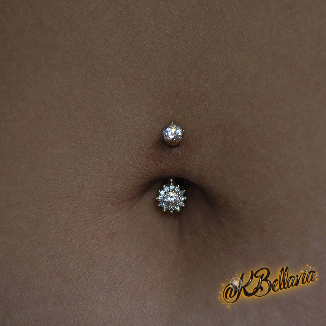 BVLA - THE ROSE - 14g - 14KT SOLID GOLD - CURVED BARBELL