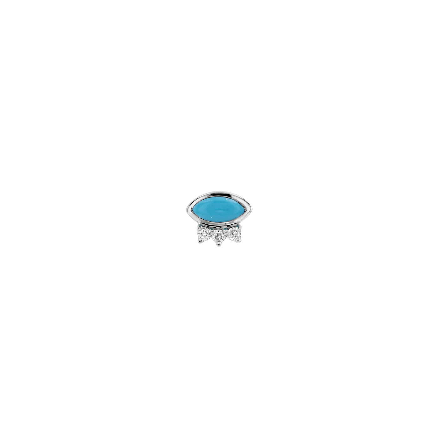 MODERN MOOD - LEIA WITH BEZEL SET MARQUISE TURQUOISE - 14KT SOLID GOLD - THREADLESS END