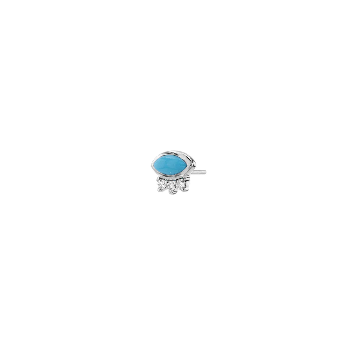 MODERN MOOD - LEIA WITH BEZEL SET MARQUISE TURQUOISE - 14KT SOLID GOLD - THREADLESS END