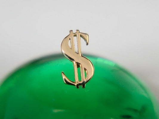 DUSK BODY JEWELRY - DOLLAR SIGN - 14KT SOLID GOLD - THREADLESS END