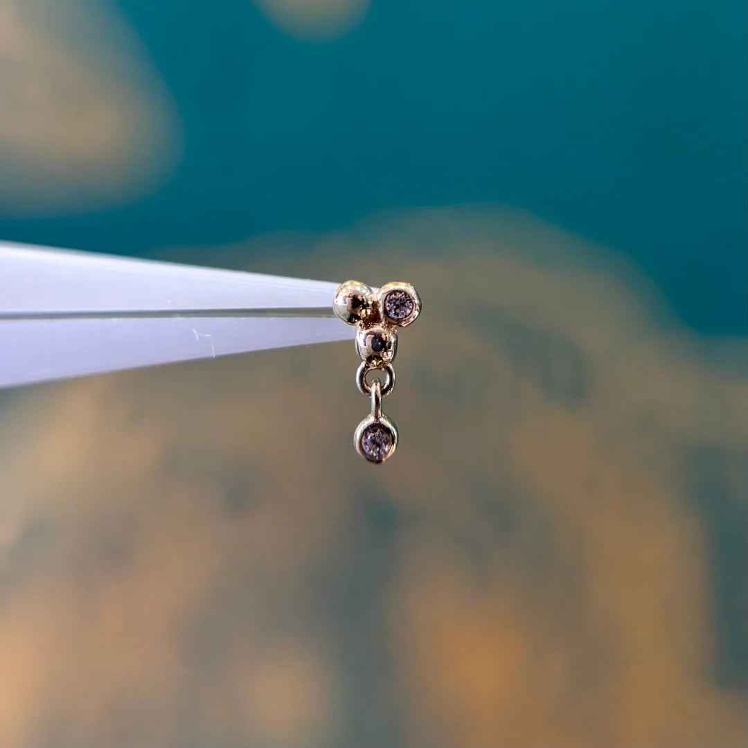 PALOMA JEWELRY - GELA DANGLE - 14KT SOLID GOLD - THREADLESS END