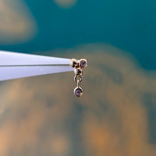 PALOMA JEWELRY - GELA DANGLE - 14KT SOLID GOLD - THREADLESS END