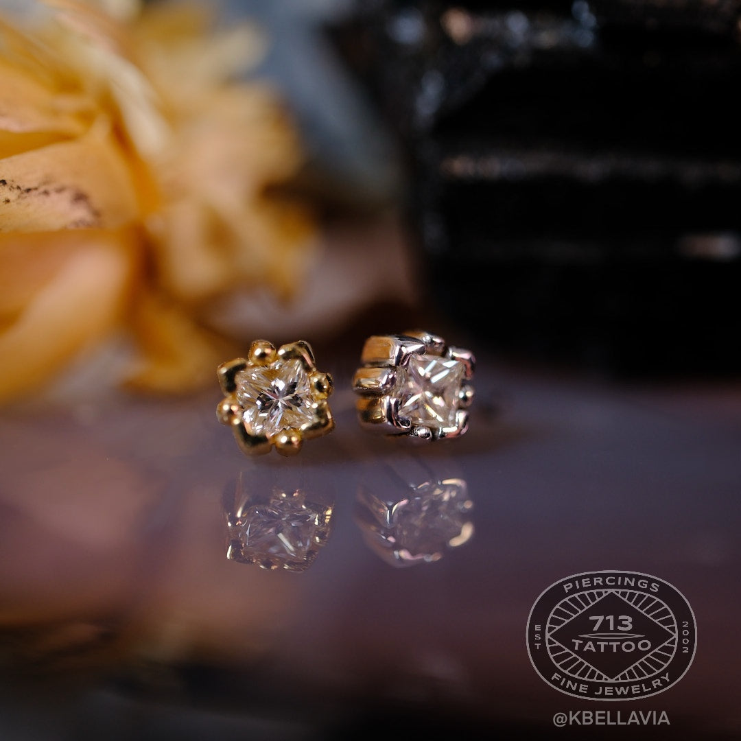 KIWI DIAMOND - RAE END (2MM) - 14KT SOLID GOLD - THREADLESS END