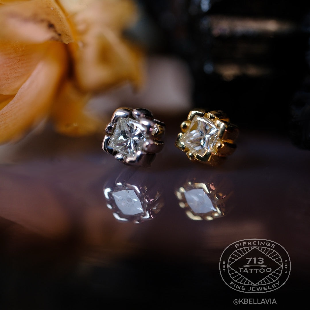 KIWI DIAMOND - RAE END (2MM) - 14KT SOLID GOLD - THREADLESS END