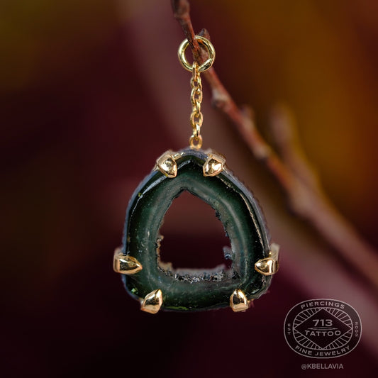 DIABLO ORGANICS - WATERMELON TOURMALINE - 18k SOLID GOLD - CHARM