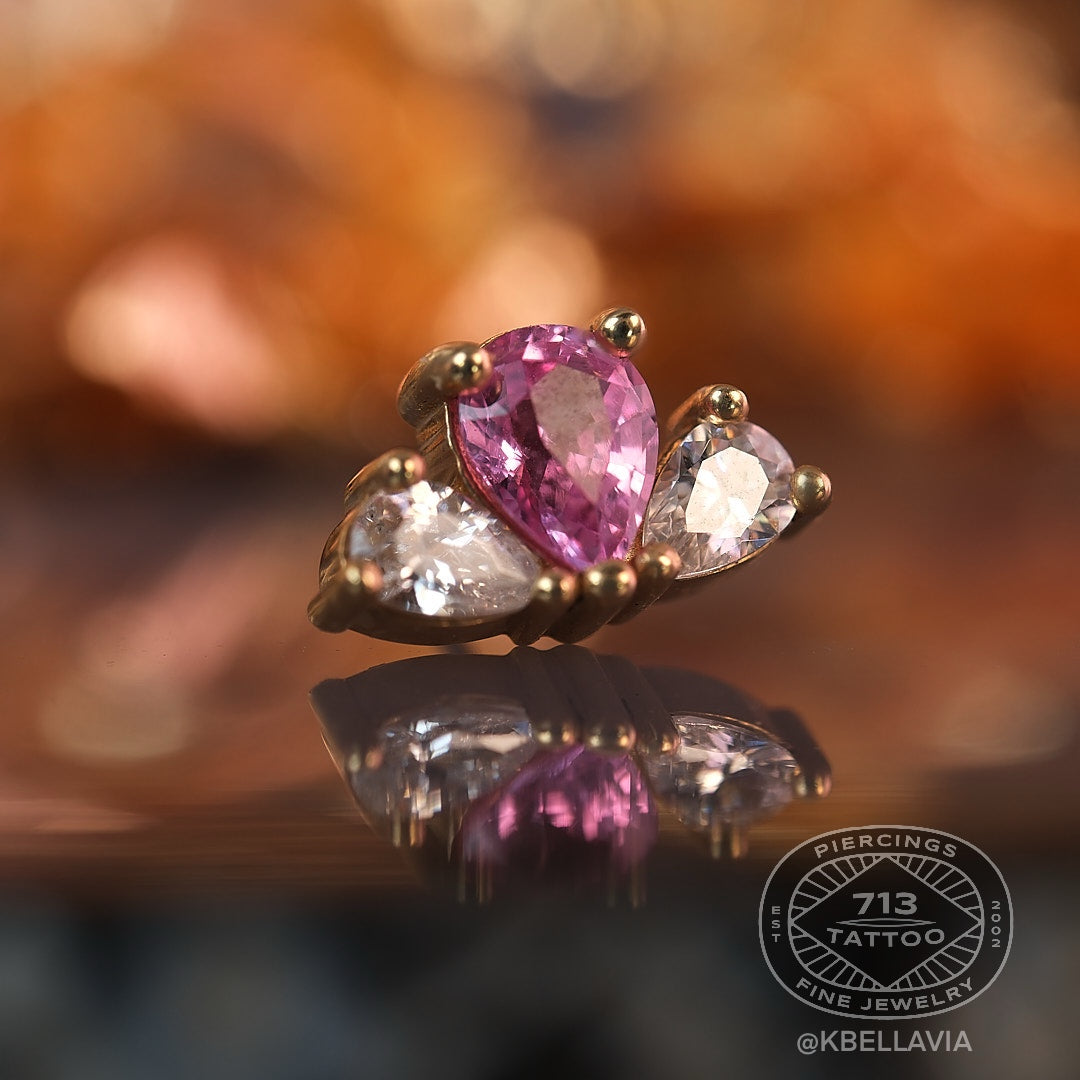 KIWI DIAMOND - AMELIA - 14KT SOLID GOLD - THREADLESS END