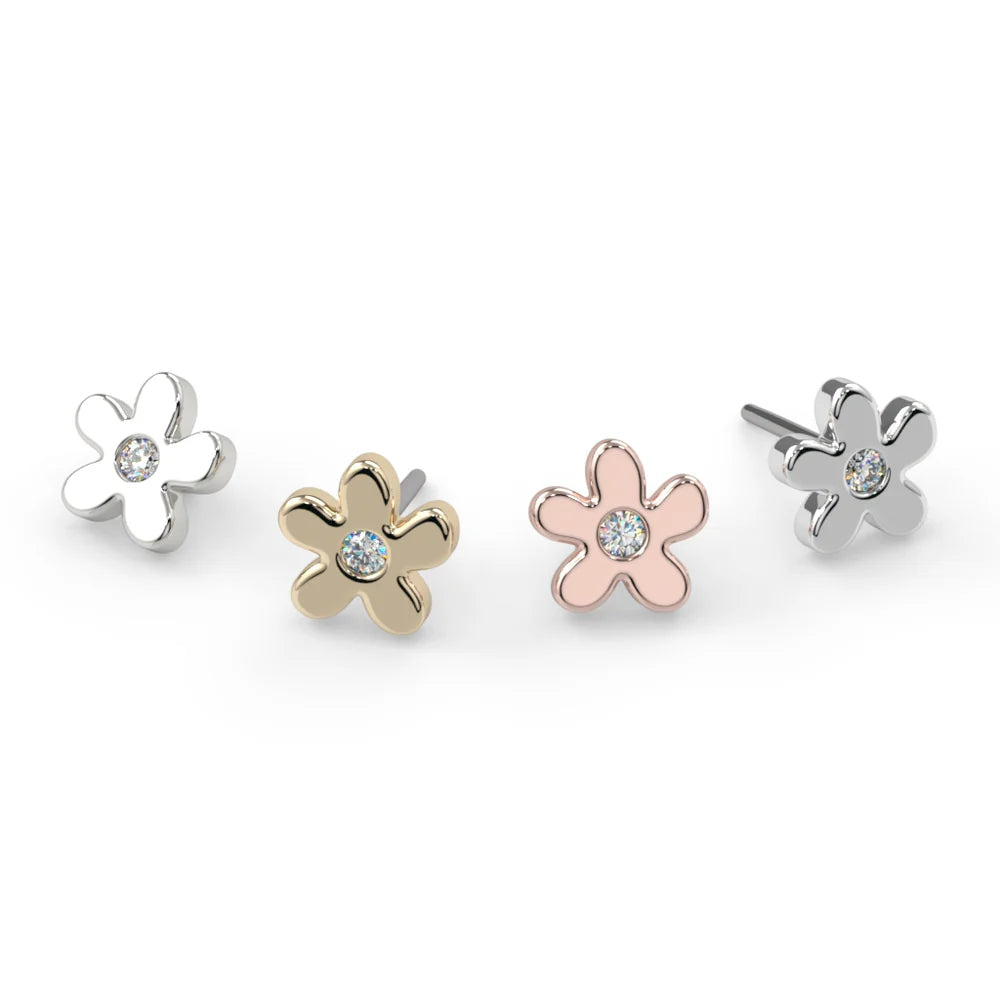 KIWI DIAMOND - DAISY - 14KT SOLID GOLD - THREADLESS END