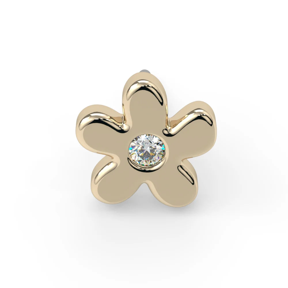 KIWI DIAMOND - DAISY - 14KT SOLID GOLD - THREADLESS END