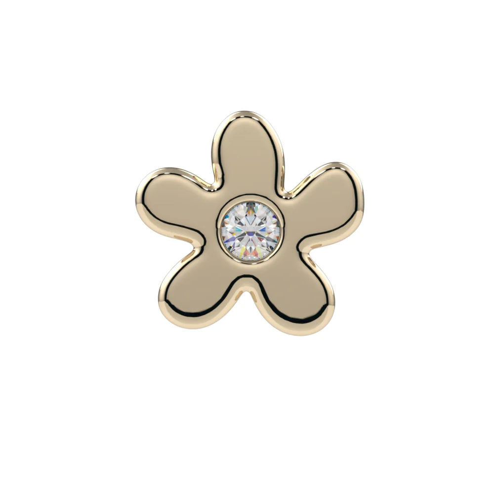 KIWI DIAMOND - DAISY - 14KT SOLID GOLD - THREADLESS END