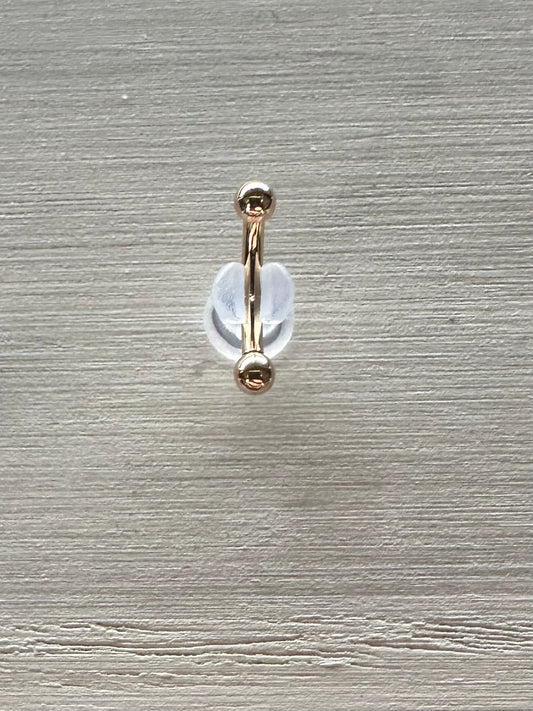 ANATOMETAL - CURVED BARBELL 16G WITH 1/8" THREADED BALL ENDS - 18KT SOLID GOLD