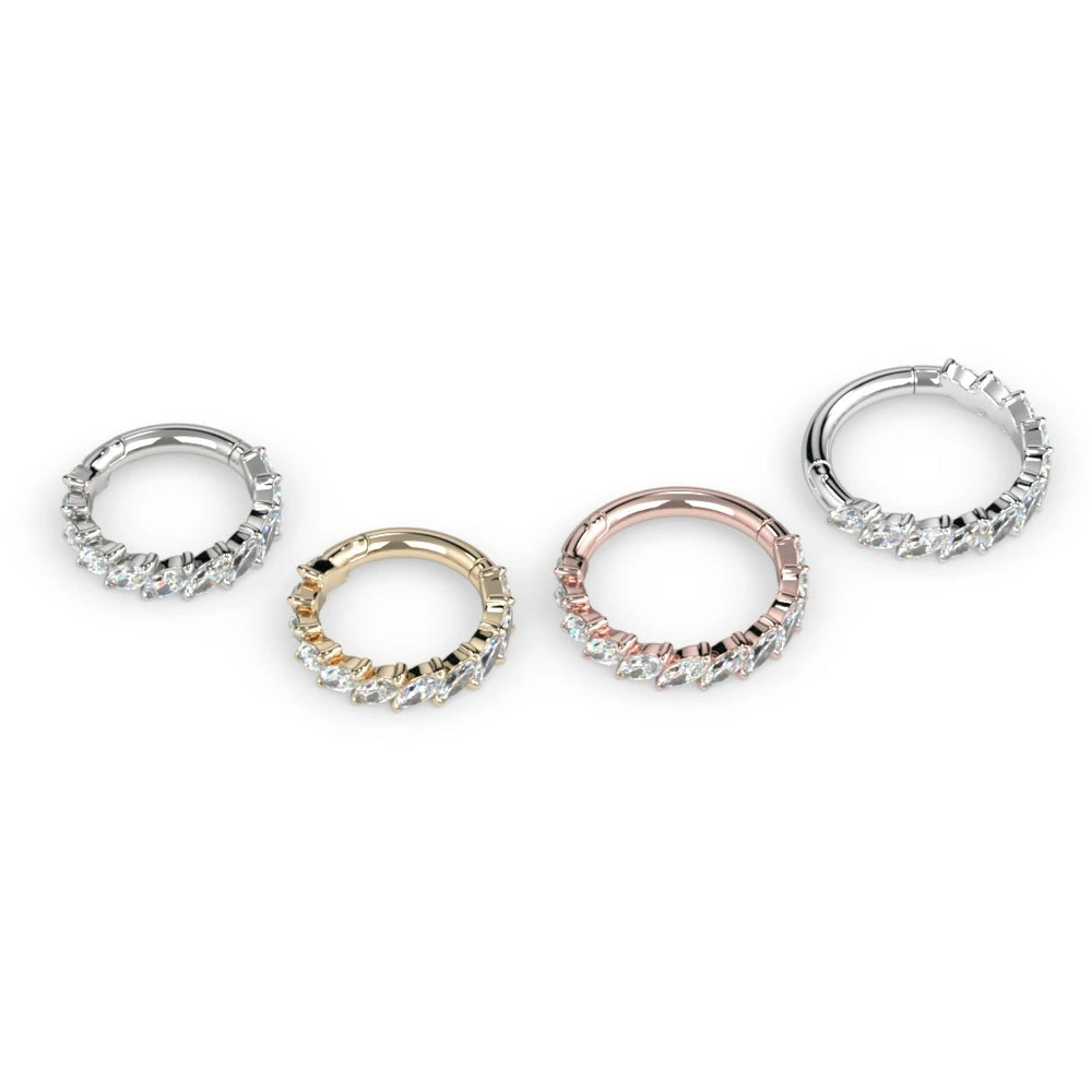 KIWI DIAMOND JEWELRY - LUMIERE SIDE SET - 14KT SOLID GOLD - CLICKER