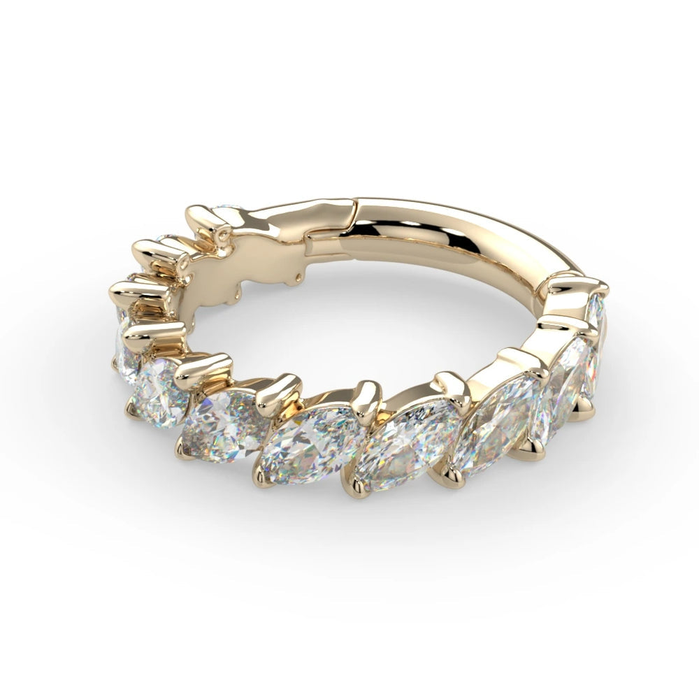 KIWI DIAMOND JEWELRY - LUMIERE SIDE SET - 14KT SOLID GOLD - CLICKER