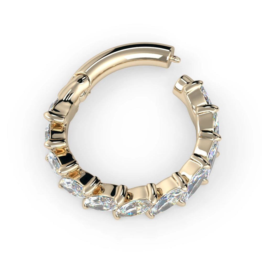 KIWI DIAMOND JEWELRY - LUMIERE SIDE SET - 14KT SOLID GOLD - CLICKER