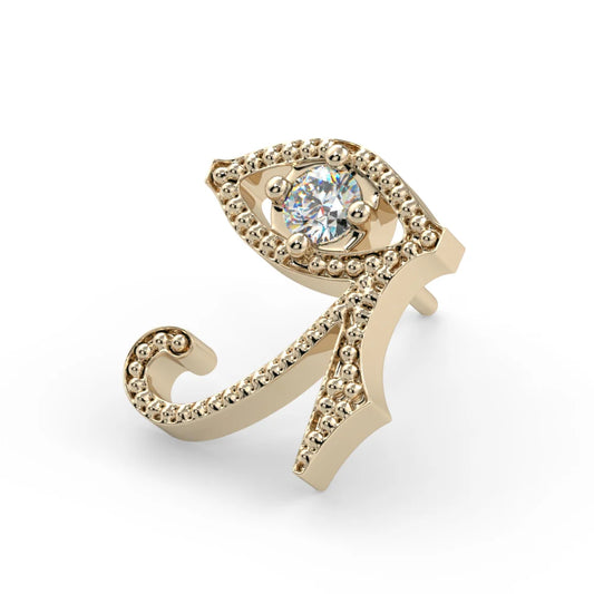 KIWI DIAMOND JEWELRY - EYE OF HORUS - 14KT SOLID GOLD - THREADED END
