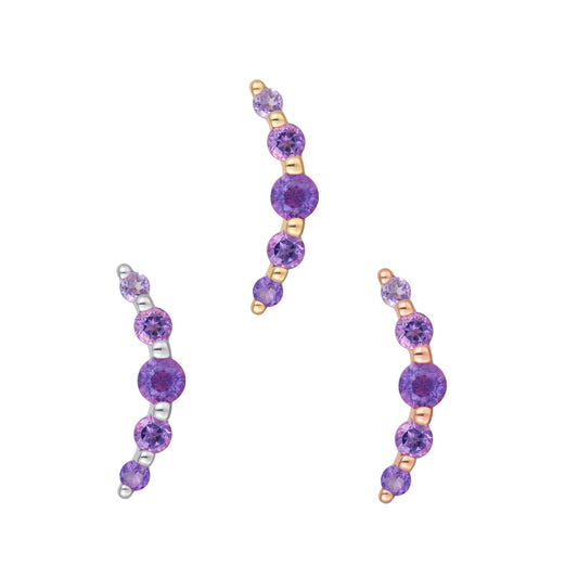 BUDDHA JEWELRY - ETERNAL - AMETHYST - 14KT SOLID GOLD - THREADLESS END