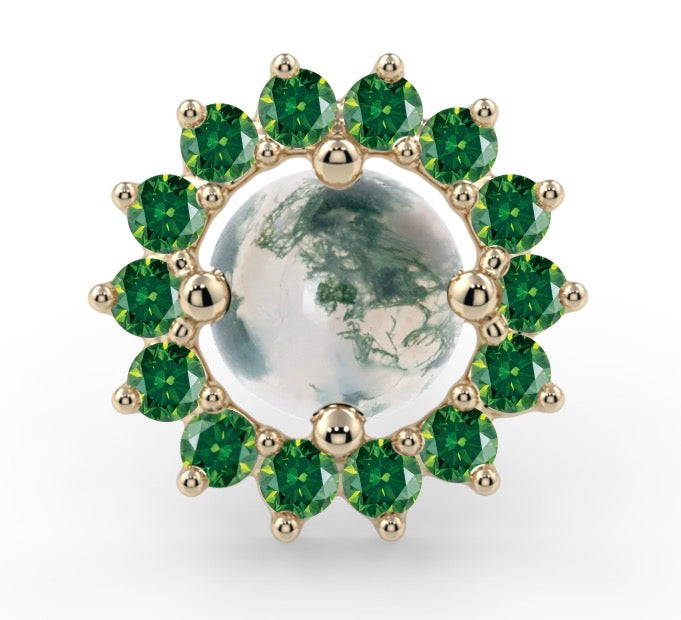 KIWI DIAMOND - SANA - 14KT SOLID GOLD - THREADED END