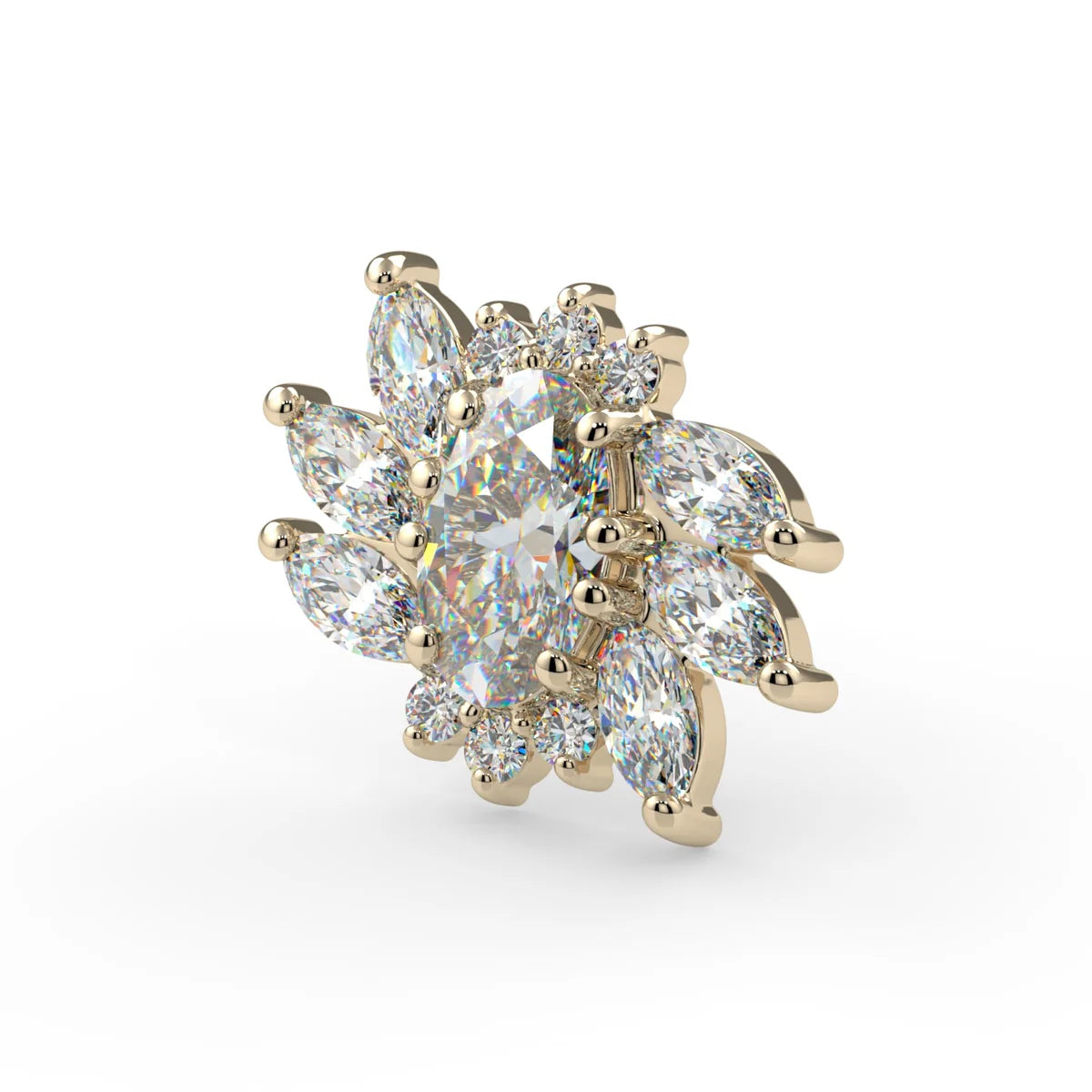 KIWI DIAMOND - MAE - 14KT SOLID GOLD - THREADED END