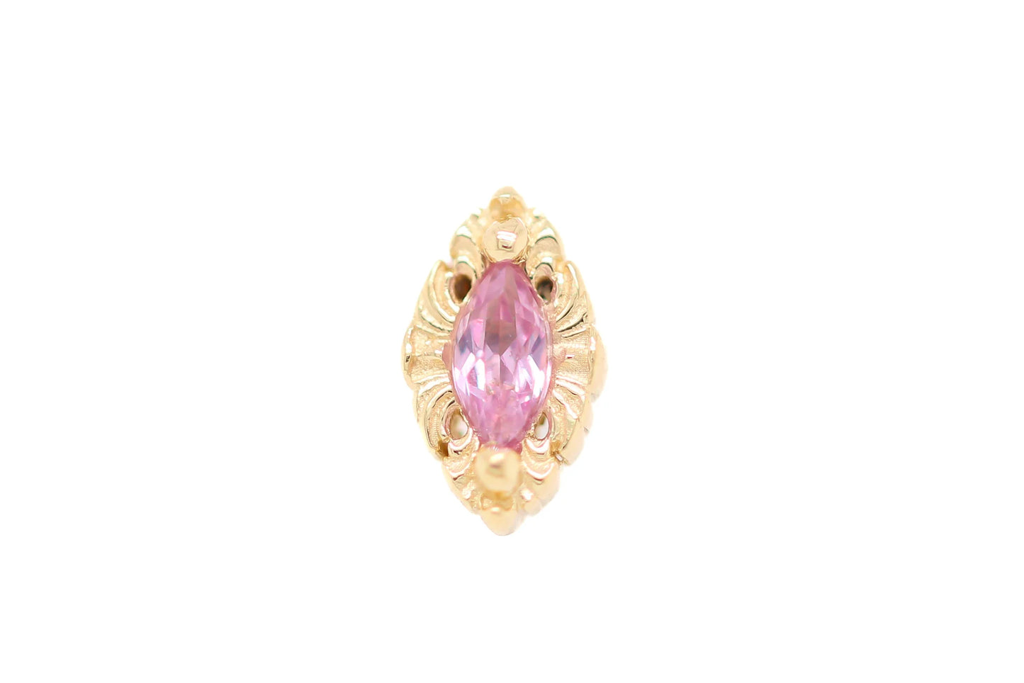 AuAdore - Honor (Stone Size 3mm x 1.5mm) - 14kt Solid Gold