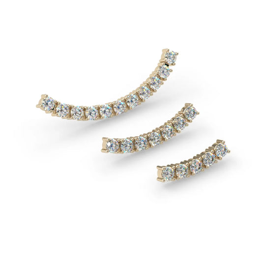 KIWI DIAMOND - PRINCESS ARC (MEDIUM - 17MM) -14KT SOLID GOLD - THREADED END