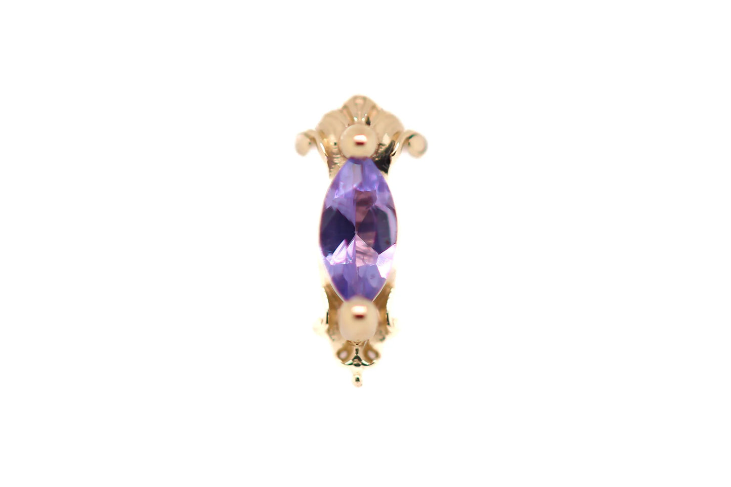 AuAdore - EMPRESS (Stone Size 3mm x 1.5mm) - 14kt Solid Gold