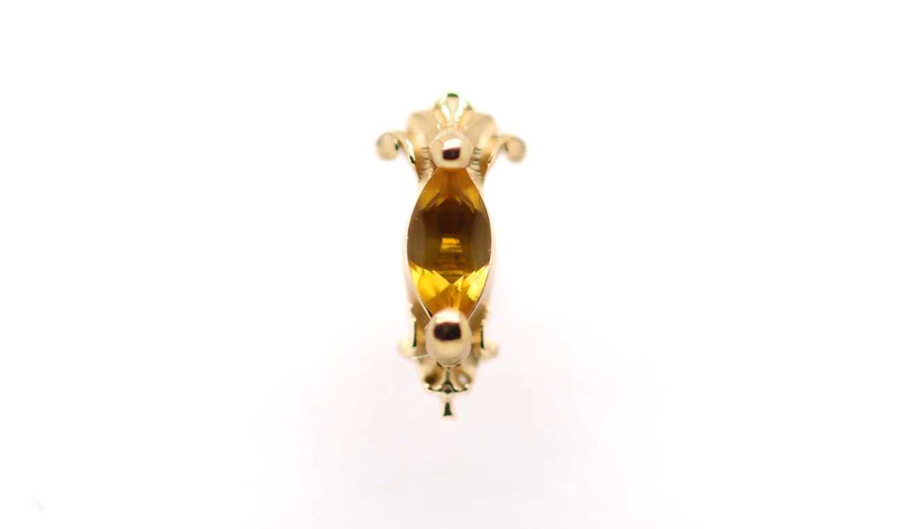 AuAdore - EMPRESS (Stone Size 3mm x 1.5mm) - 14kt Solid Gold