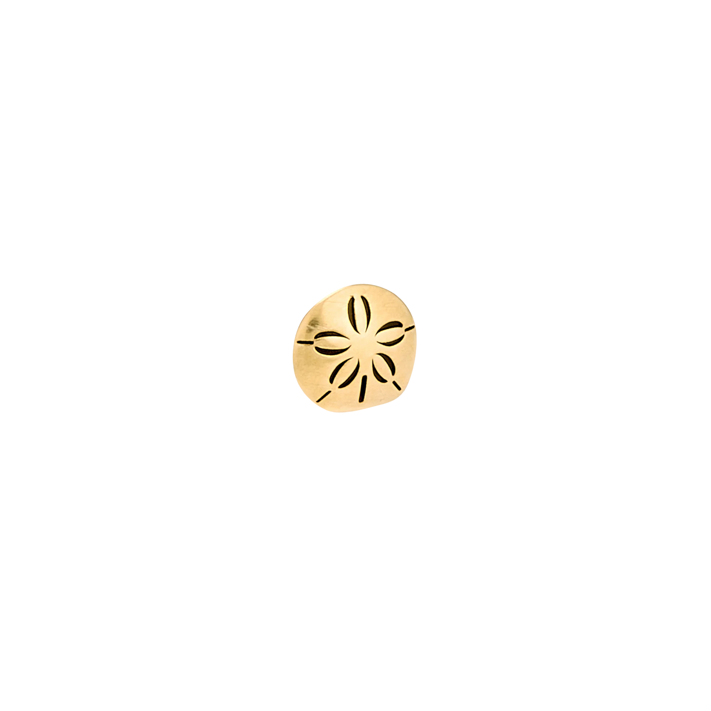 BODY GEMS - SAND DOLLAR - 14KT SOLID GOLD - THREADLESS END