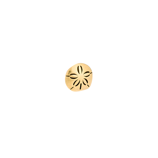 BODY GEMS - SAND DOLLAR - 14KT SOLID GOLD - THREADLESS END