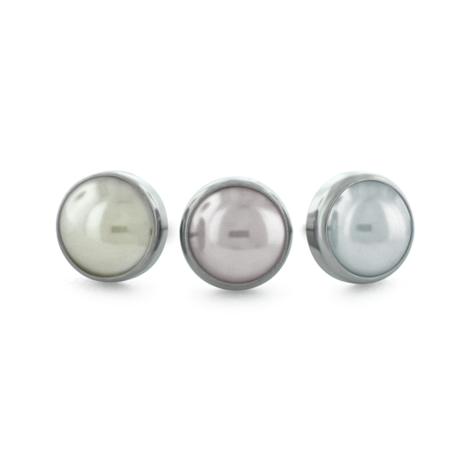 NEOMETAL - NEOPEARLS - TITANIUM - THREADLESS ENDS - LIMITED QUANTITIES