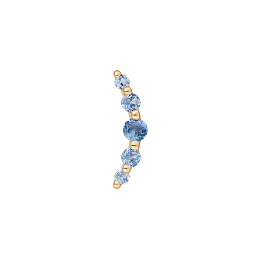 BUDDHA JEWELRY - ETERNAL - LONDON BLUE TOPAZ - 14KT SOLID GOLD - THREADLESS END