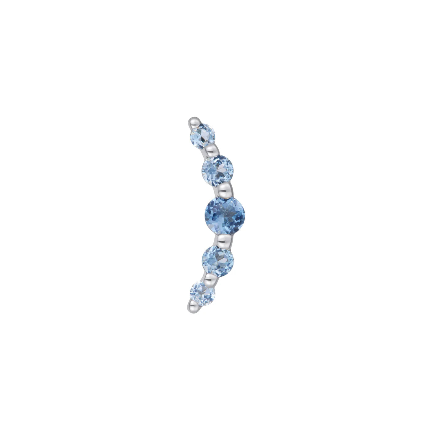 BUDDHA JEWELRY - ETERNAL - LONDON BLUE TOPAZ - 14KT SOLID GOLD - THREADLESS END