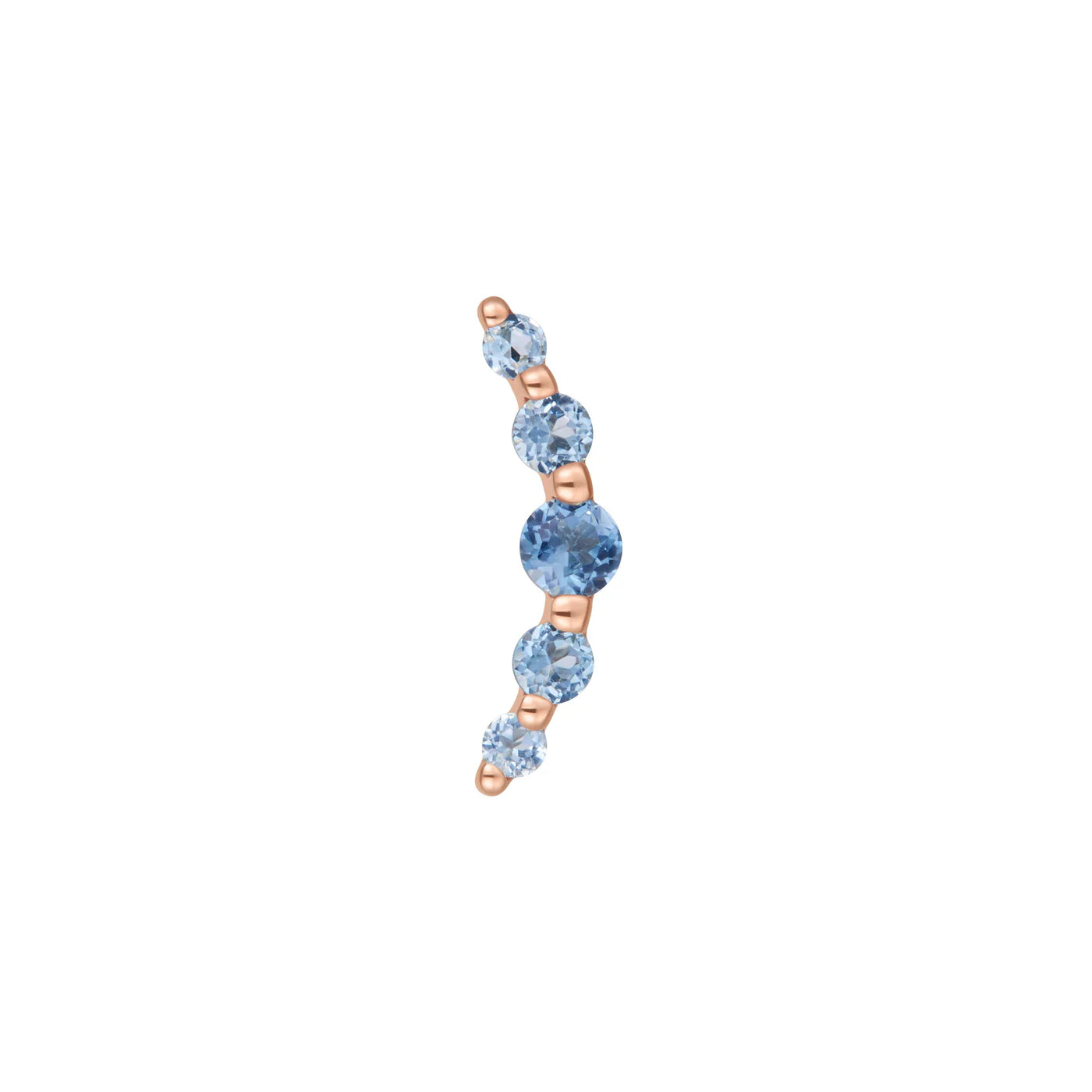 BUDDHA JEWELRY - ETERNAL - LONDON BLUE TOPAZ - 14KT SOLID GOLD - THREADLESS END