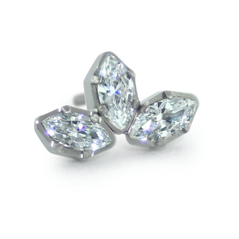 NEOMETAL - MARQUISE CUT CLUSTERS - TITANIUM - THREADLESS ENDS