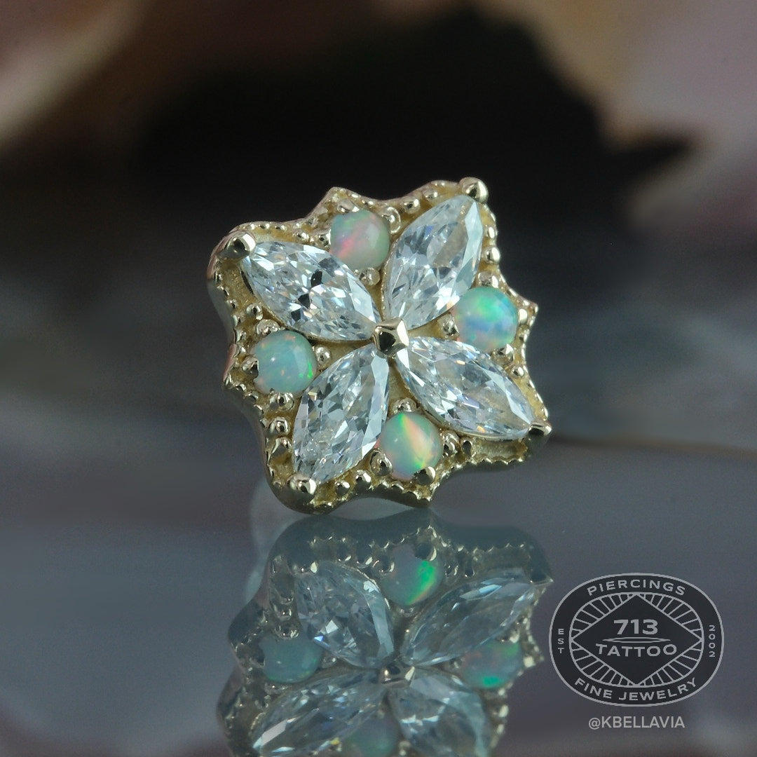 KIWI DIAMOND - AMIRA - 14KT SOLID GOLD - THREADED END