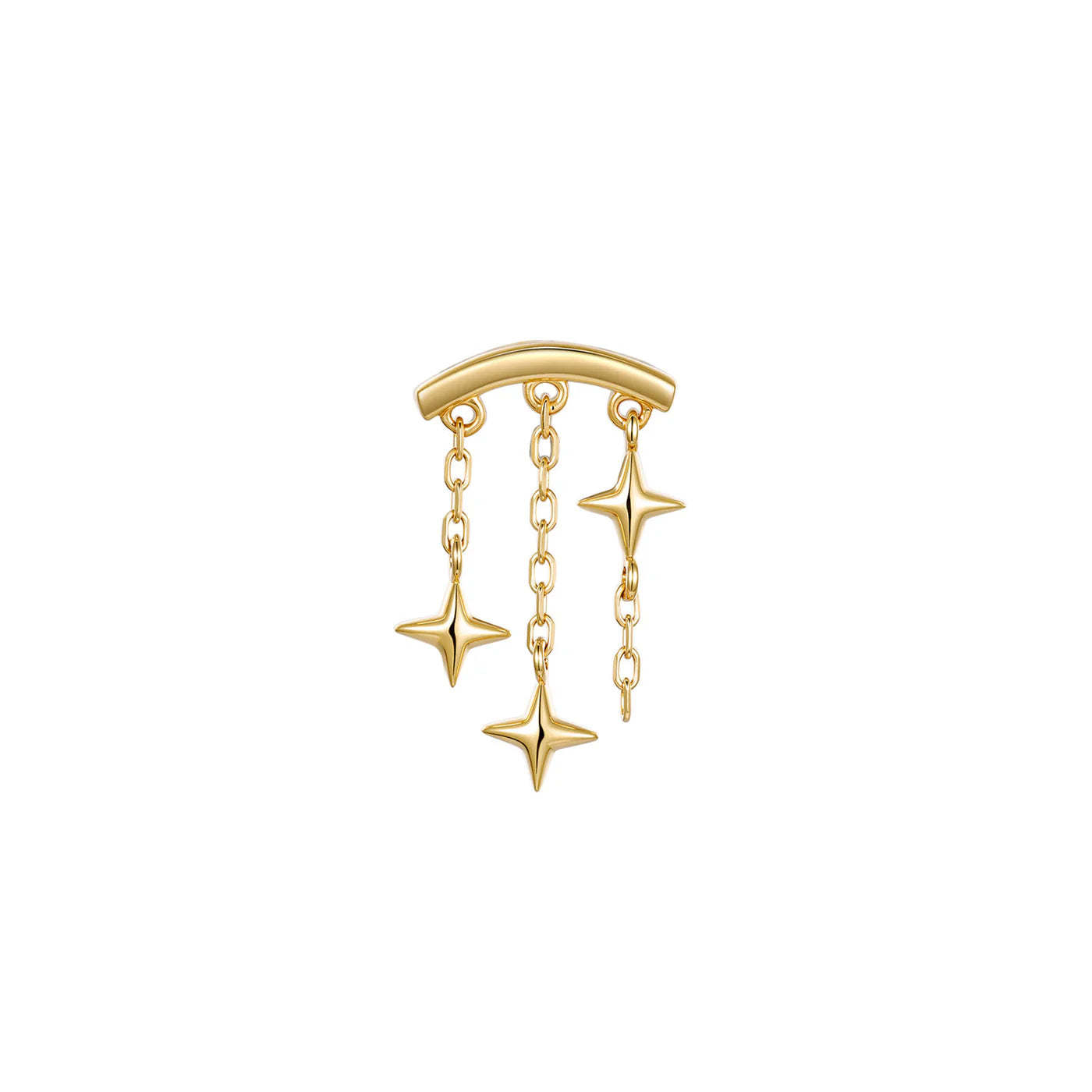 MODERN MOOD - ORION BAR END - 14KT SOLID GOLD - THREADLESS END