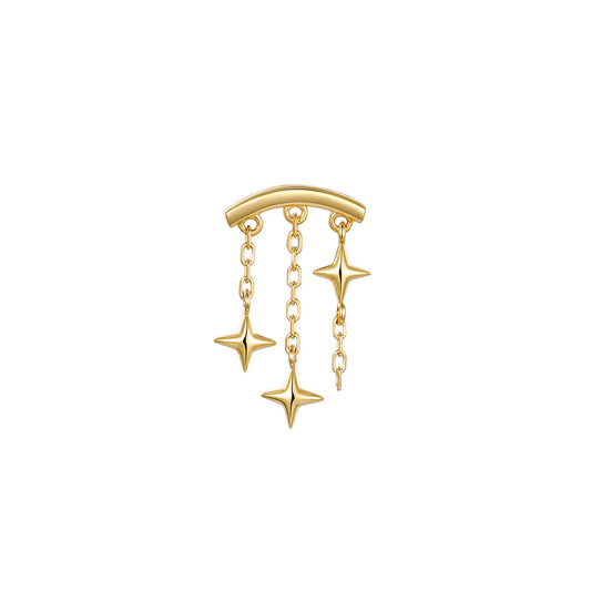 MODERN MOOD - ORION BAR END - 14KT SOLID GOLD - THREADLESS END