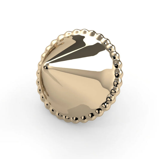 KIWI DIAMOND - FRENCH MILGRAIN SPIKE - 14KT SOLID GOLD - THREADLESS OR THREADED END